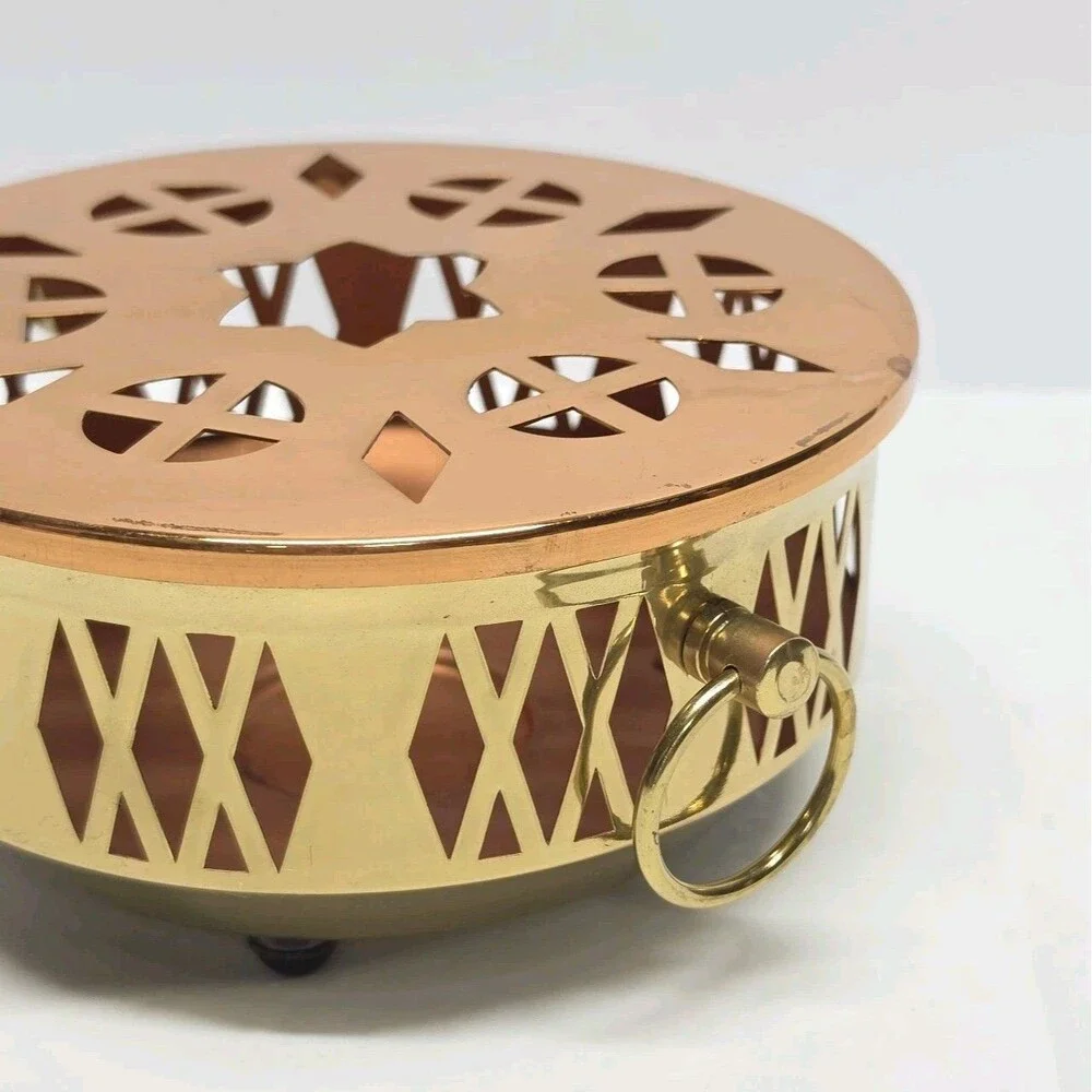 Vintage Copper Brass Teapot Warmer Boho Retro Tea Coffee Kitchen Decor Holland